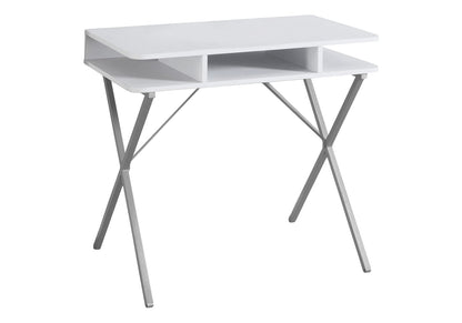 White Computer Desk with Storage Shelves - 31"L Office Desk for Home Office