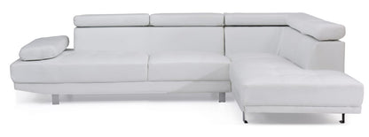 White 3 Seat PU Sectional Sofa - Modern Sectional for Living Room