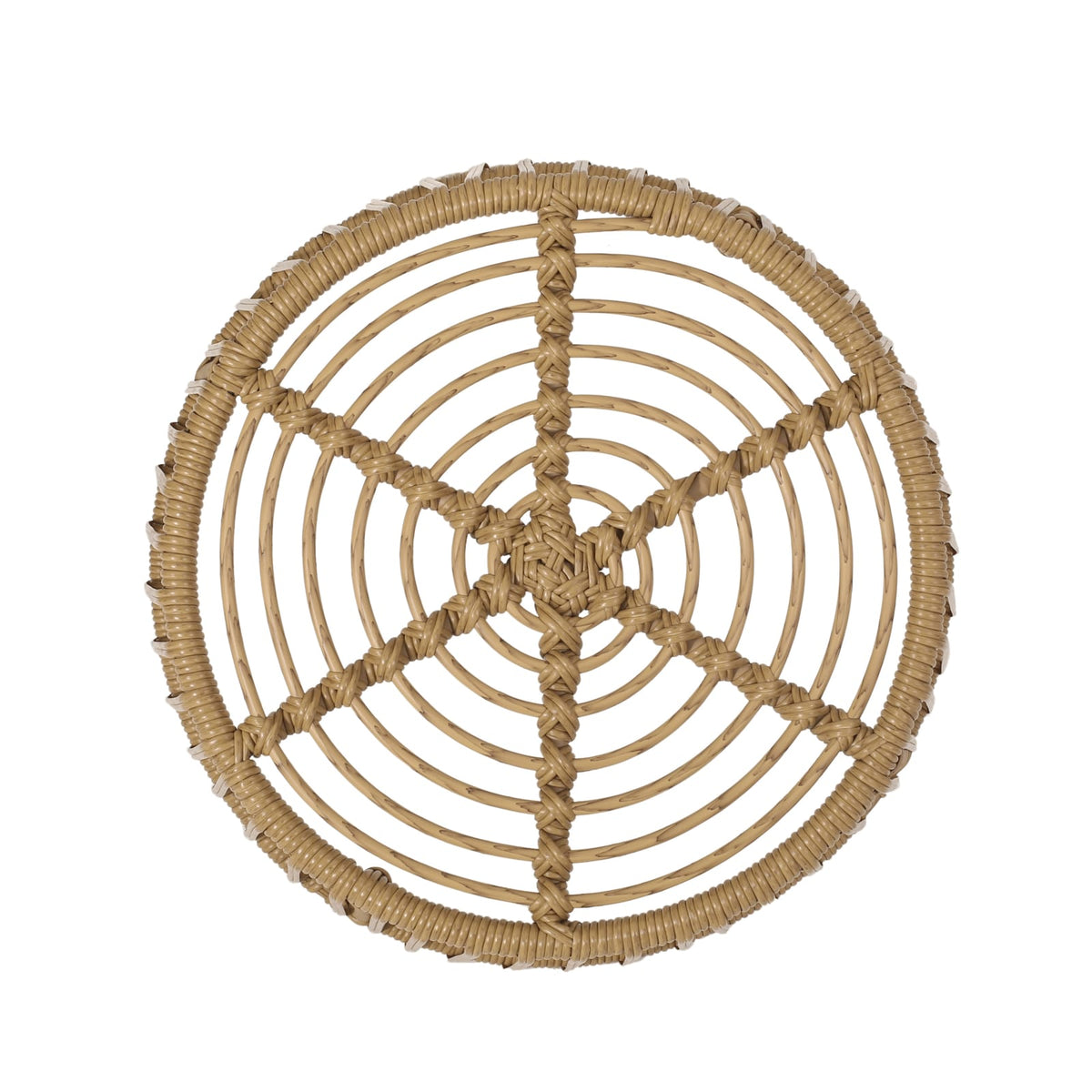 Light Brown Rattan Side Table - Patio Outdoor Furniture