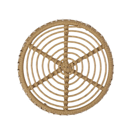 Light Brown Rattan Side Table - Patio Outdoor Furniture