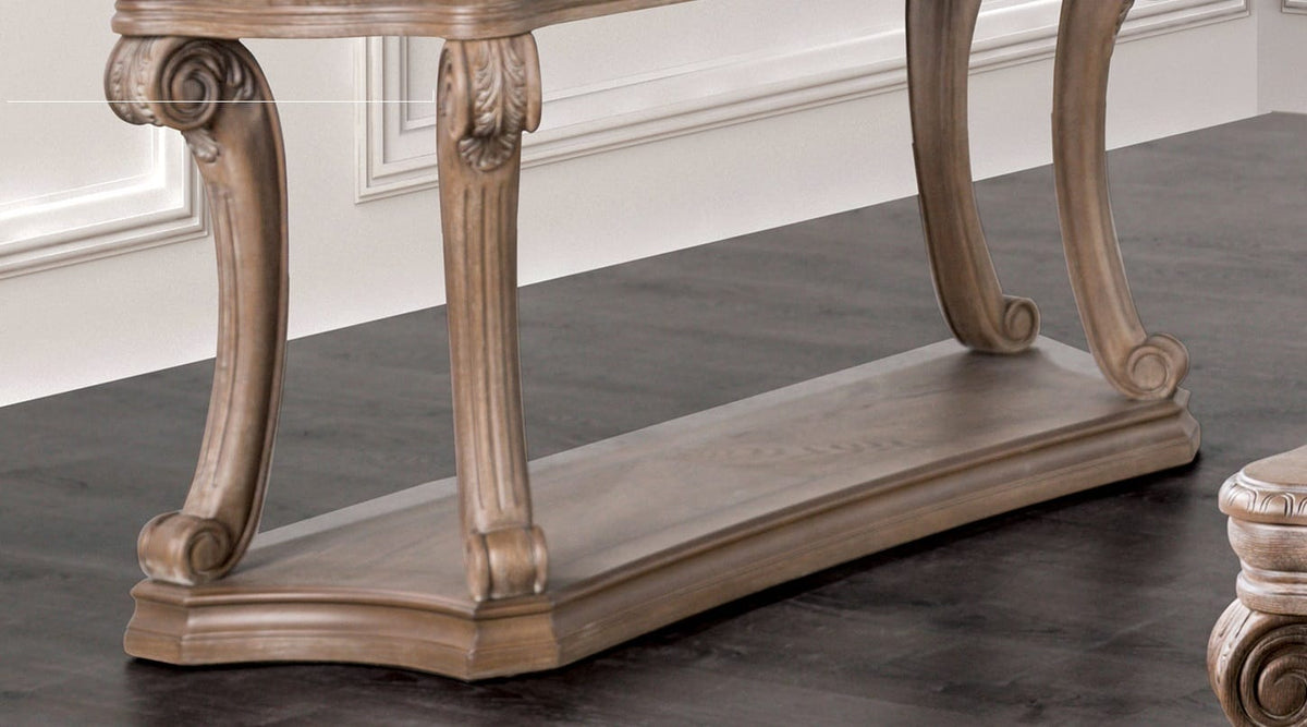Large Oak Sofa Table - Transitional Style Coffee Table
