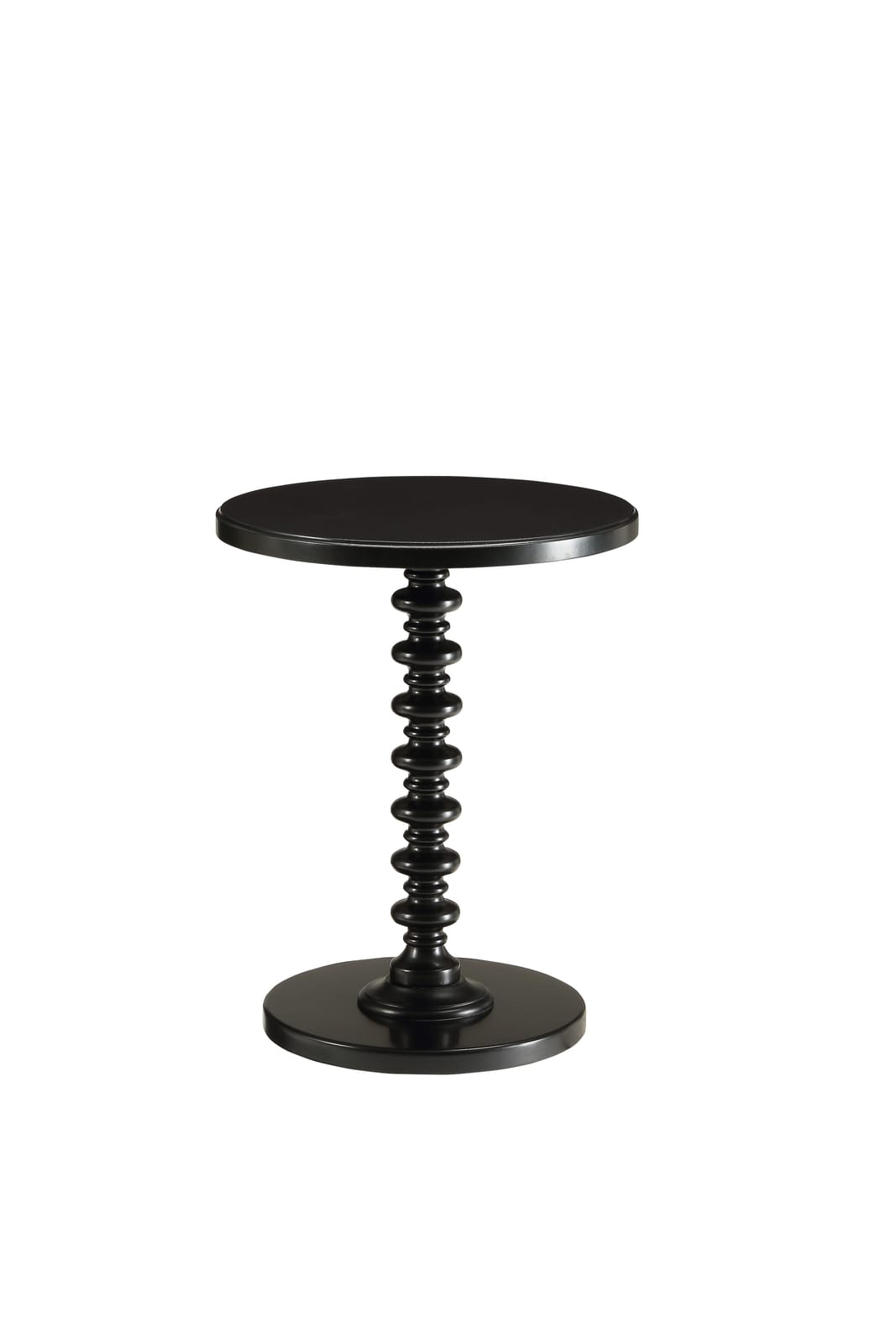 17" Round Black Accent Table - Synthetic Wood for Living Room