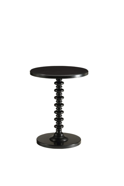 17" Round Black Accent Table - Synthetic Wood for Living Room