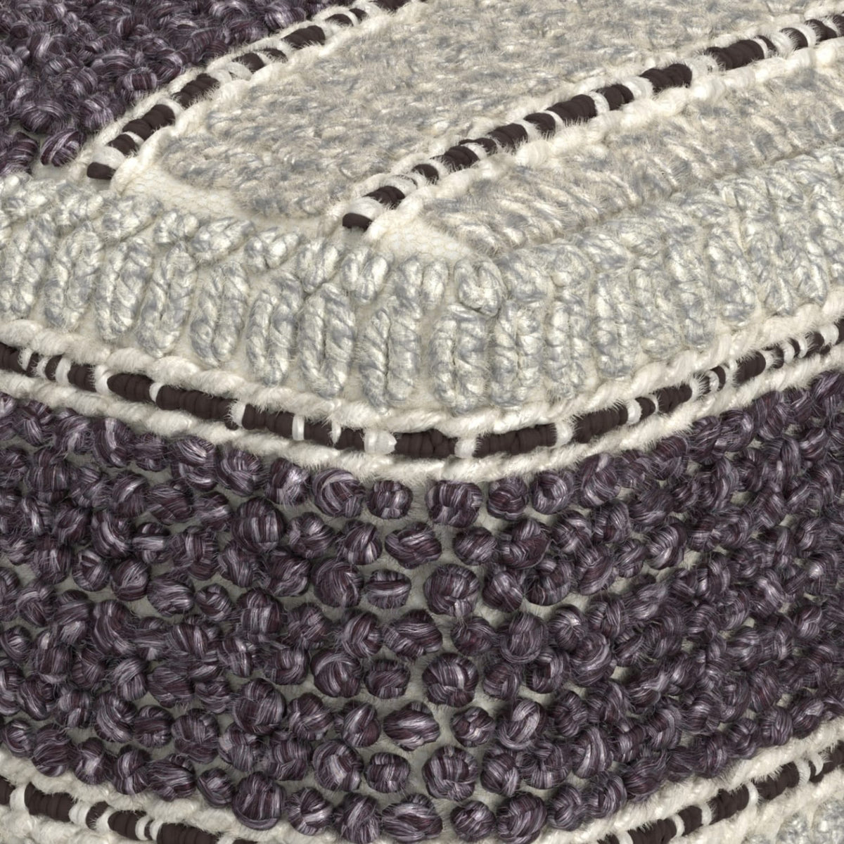 Grady - Square Pouf - Magenta / Natural | Dark Gray Bean Bag Chair