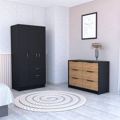 2-Piece Bedroom Set, Armoire and Dresser, Wenge and Pine