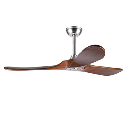 52" Solid Wood Ceiling Fan - Dark Walnut, Outdoor Porch Patio