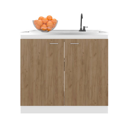 Modern Kitchen Sink Cabinet with Engineered Wood Storage and Faucet