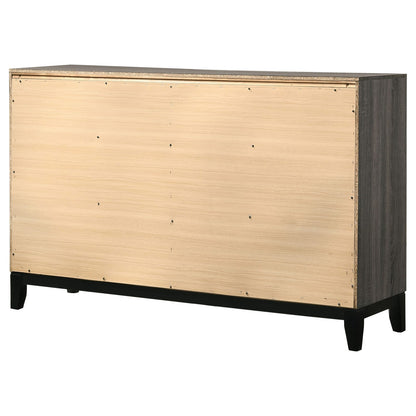 Cabrillo Grey Oak 6-Drawer Dresser - Grey Engineered Wood for Bedroom