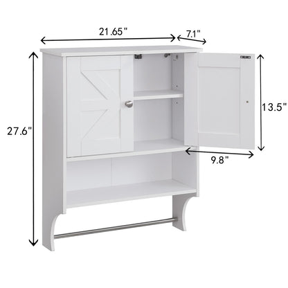 White Farmhouse Over-the-Toilet Storage Cabinet - Bathroom Utility