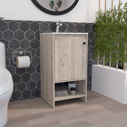 Light Gray Bathroom Vanity Cabinet with Shelf