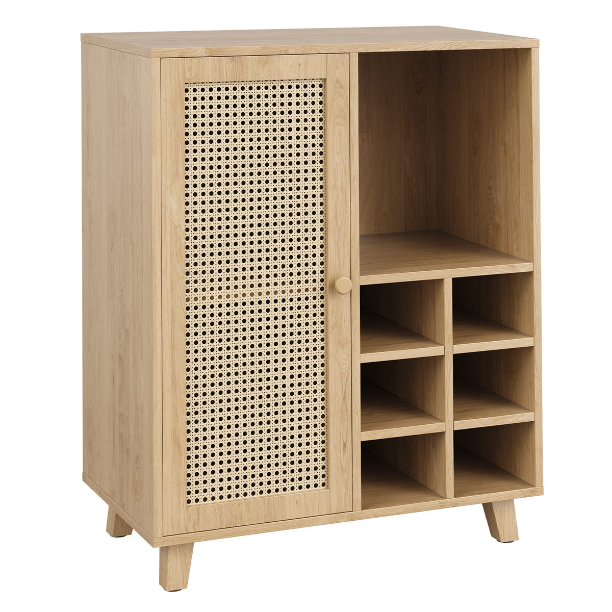 34 Inch Rattan Sideboard Cabinet with Wine Racks