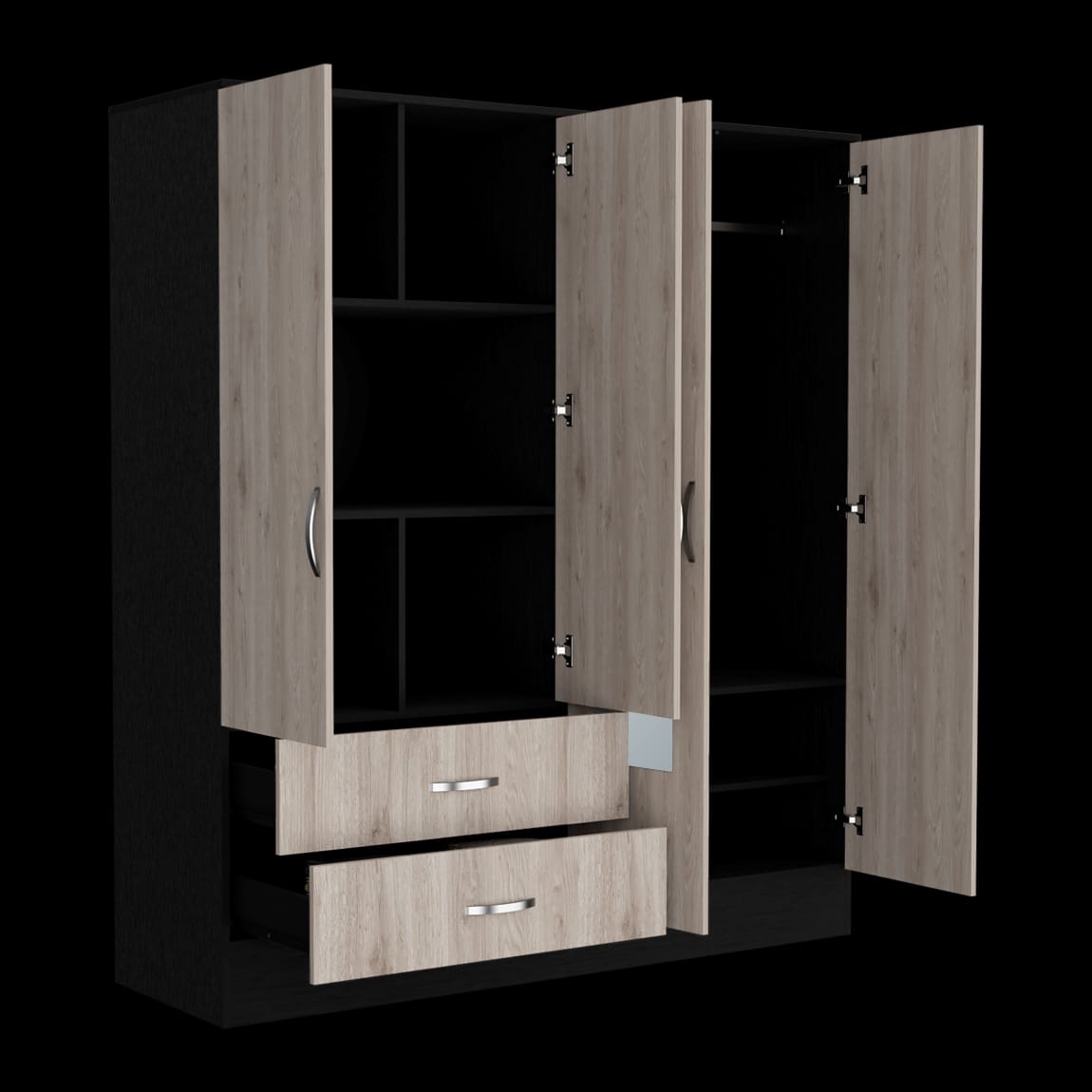 Light Gray Armoire Ron - Spacious Bedroom Storage