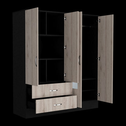 Light Gray Armoire Ron - Spacious Bedroom Storage