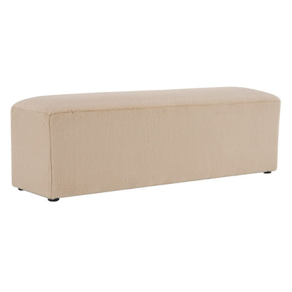 Almond Polyester Ottoman - 55" Rectangle Footstool