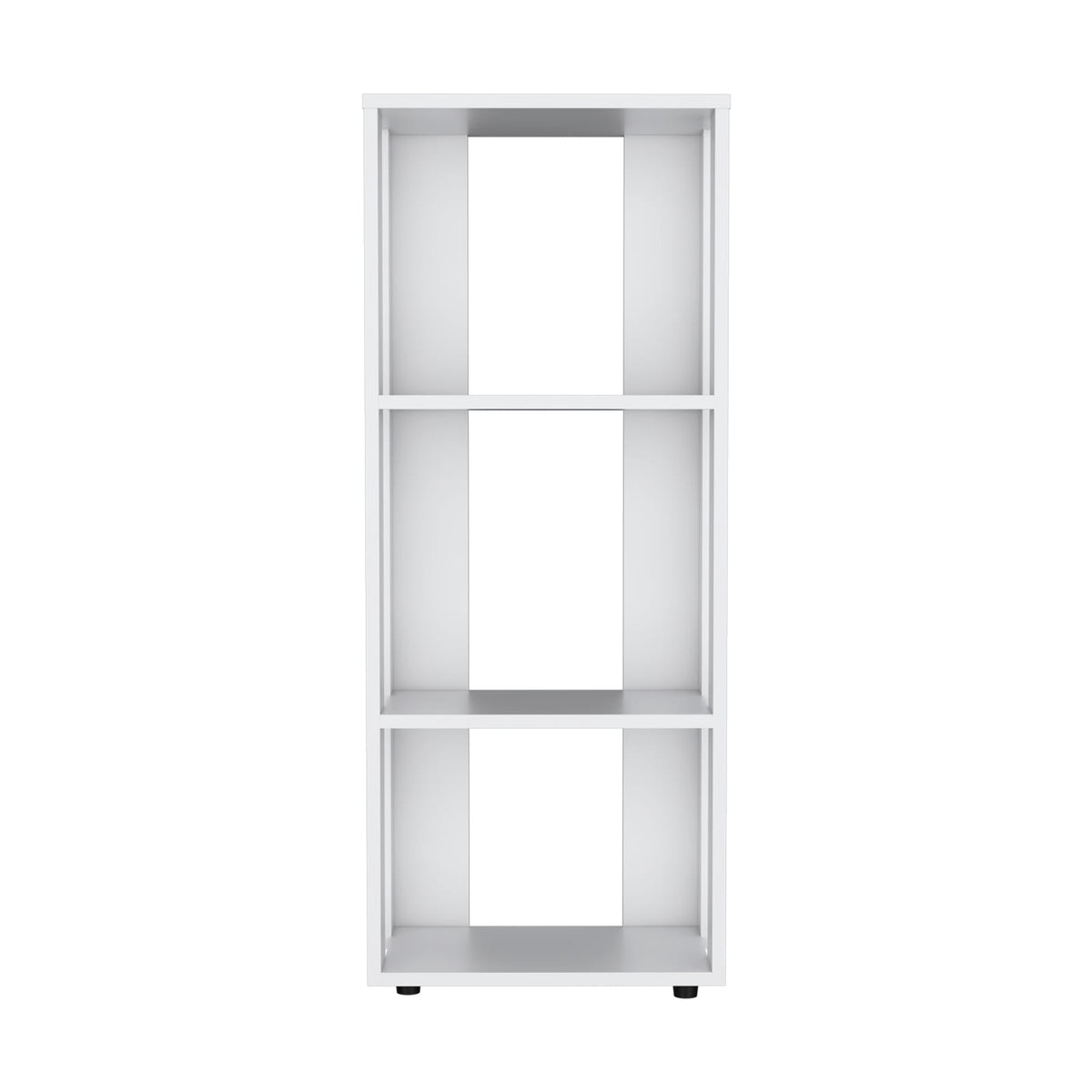 White Melamine Bookcase with Open Shelves - 39.4" Tall for Living Room