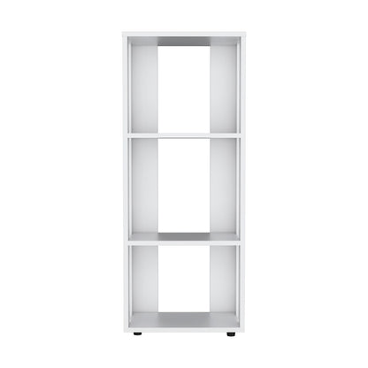 White Melamine Bookcase with Open Shelves - 39.4" Tall for Living Room