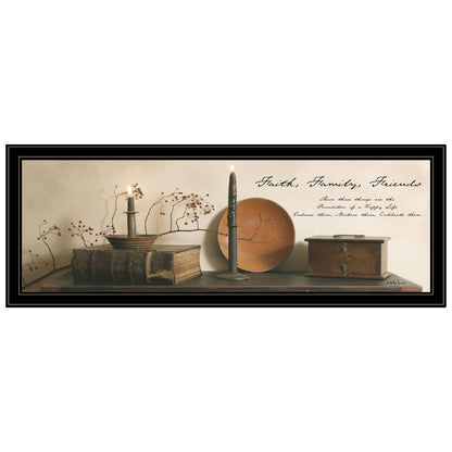 Black Framed Faith Family Friends Print Wall Art