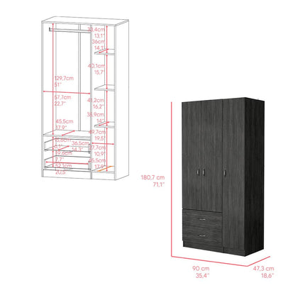 Three Door Armoire - Storage & Style for Bedrooms