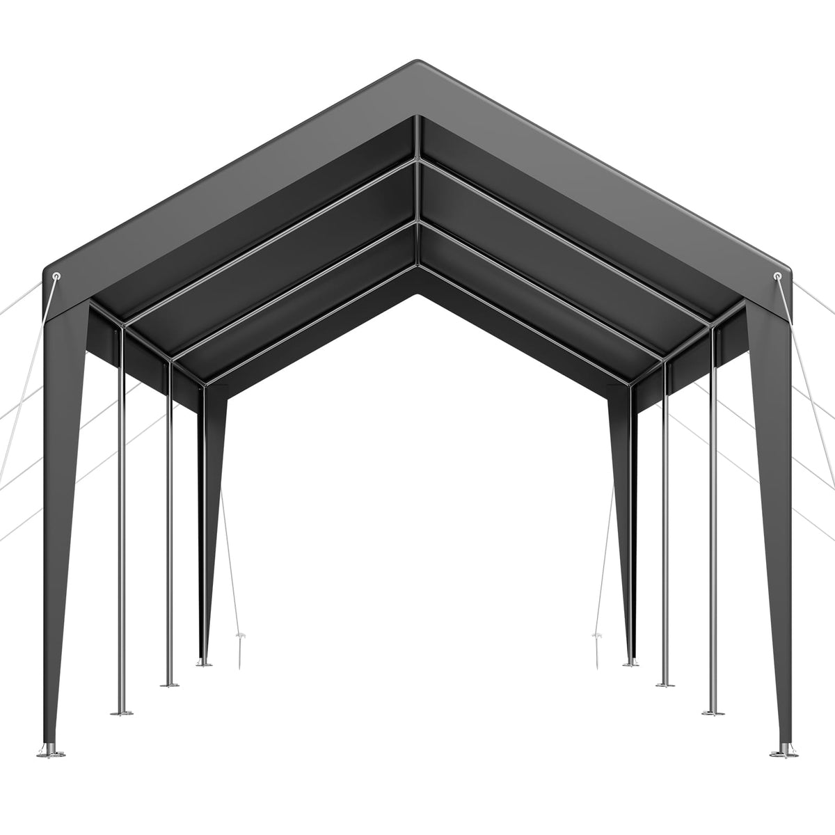 10x20 Ft Iron Gray Carport - Outdoor Storage Shelter