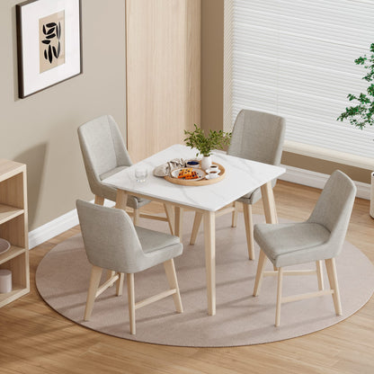 Compact White Square Dining Table - 36" Modern Design for Dining Room