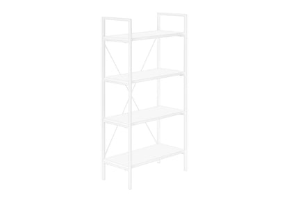 4-Tier White Bookshelf - 48 Inch High Storage