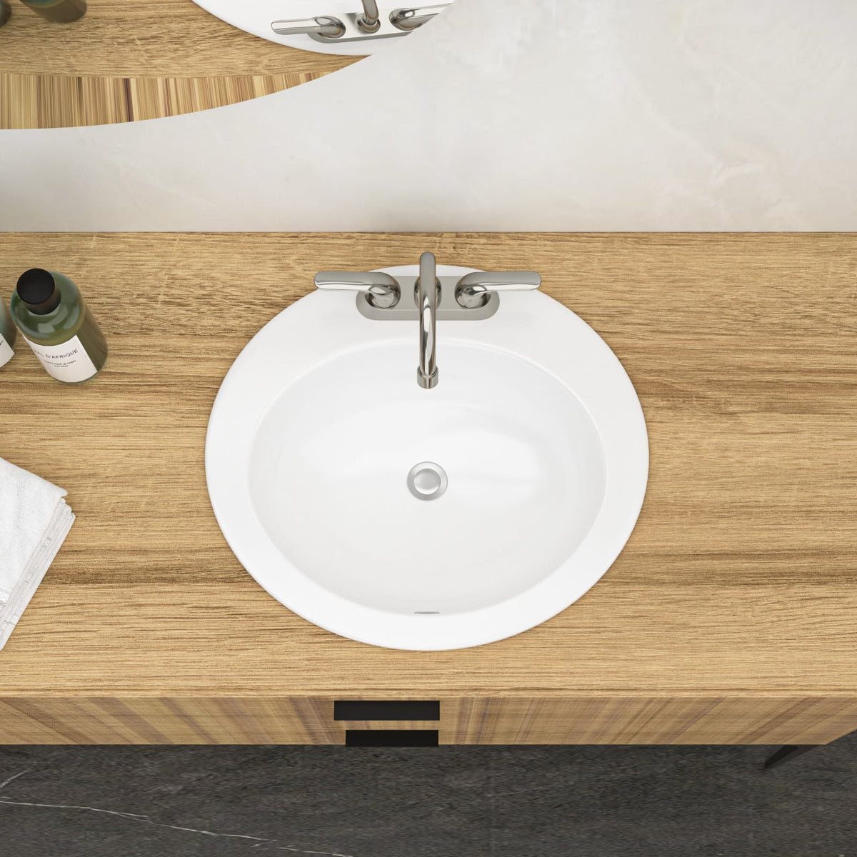 Modern White Ceramic Oval Bathroom Sink for Countertop Installation