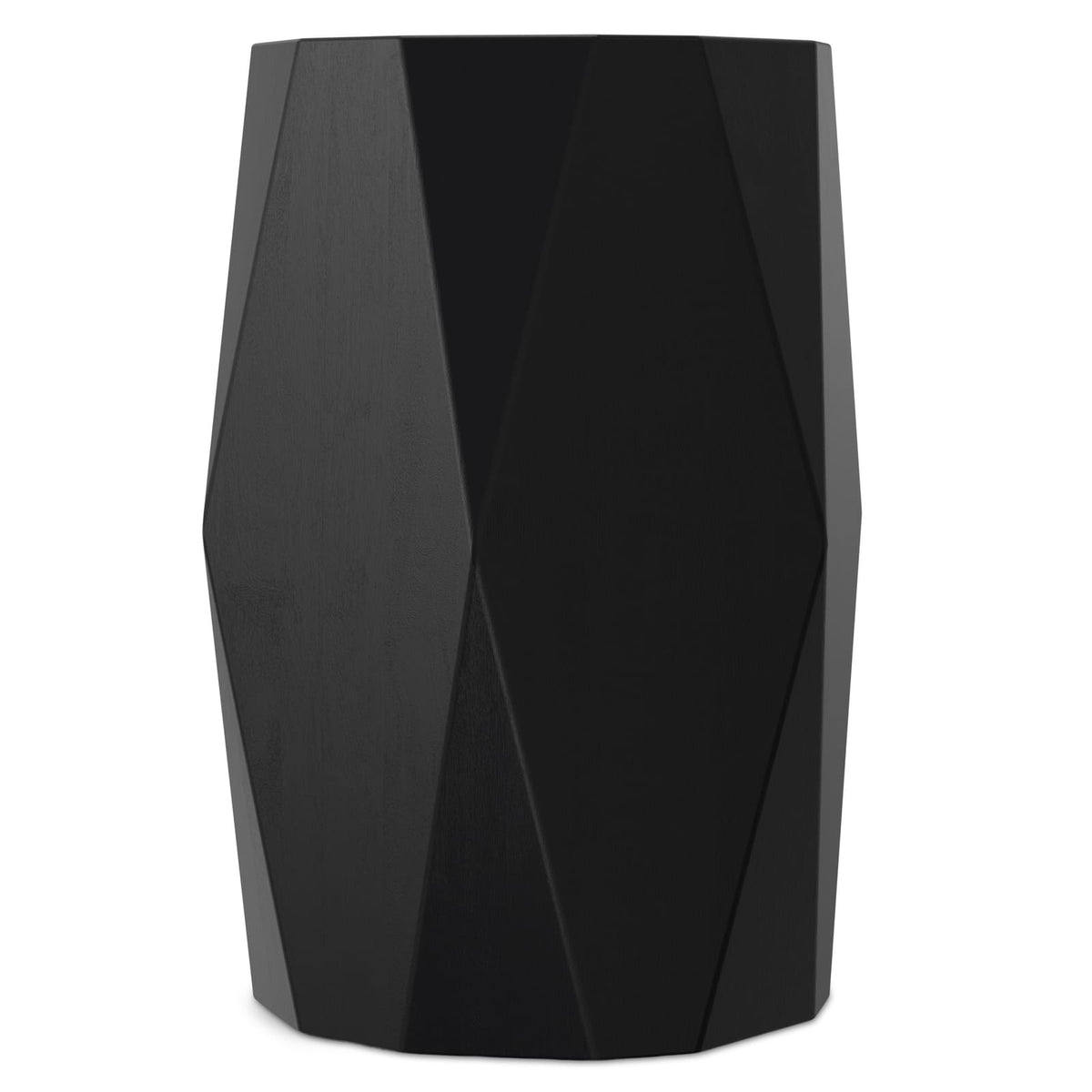 Small Black Wood Round Side Table - 15 Inch Diameter