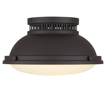 Antique Bronze Steel Flush Mount Light for Entryways and Hallways