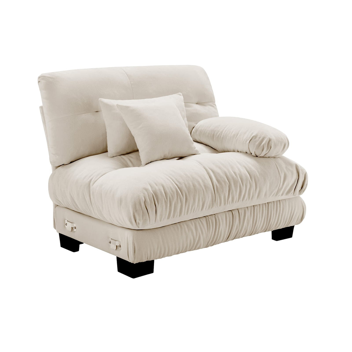 Light Coffee Chenille Sofa - 2 Seat Armless