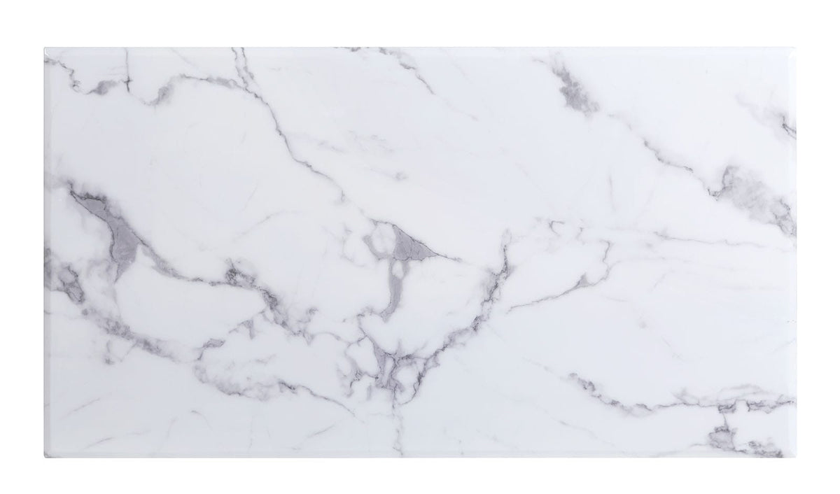 Chrome Faux Marble End Table - Glam Style for Living Room