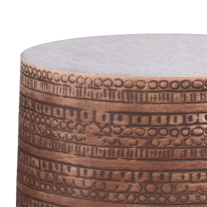Bronze Metal Accent Table - 15 Inch Wide Boho Side Table