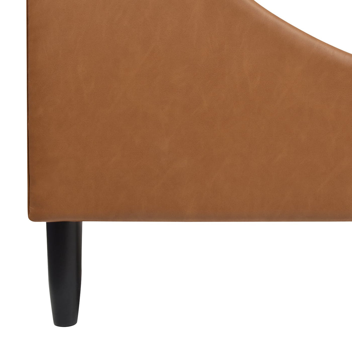 King Size Tan Brown Faux Leather Platform Bed