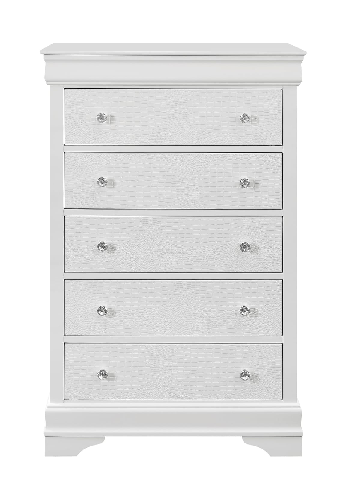 White Solid Wood Bedside Dresser - 31.26" W for Bedroom