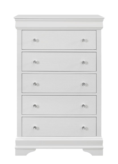 White Solid Wood Bedside Dresser - 31.26" W for Bedroom