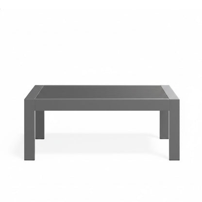 43" x 24" Gray Metal Outdoor Coffee Table - Durable & Weather-Ready