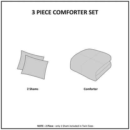 King Size Grey Polyester Shaggy Comforter Set