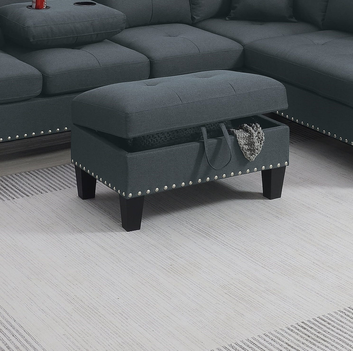 Charcoal L-Shaped Sectional Sofa for Modern Living Rooms