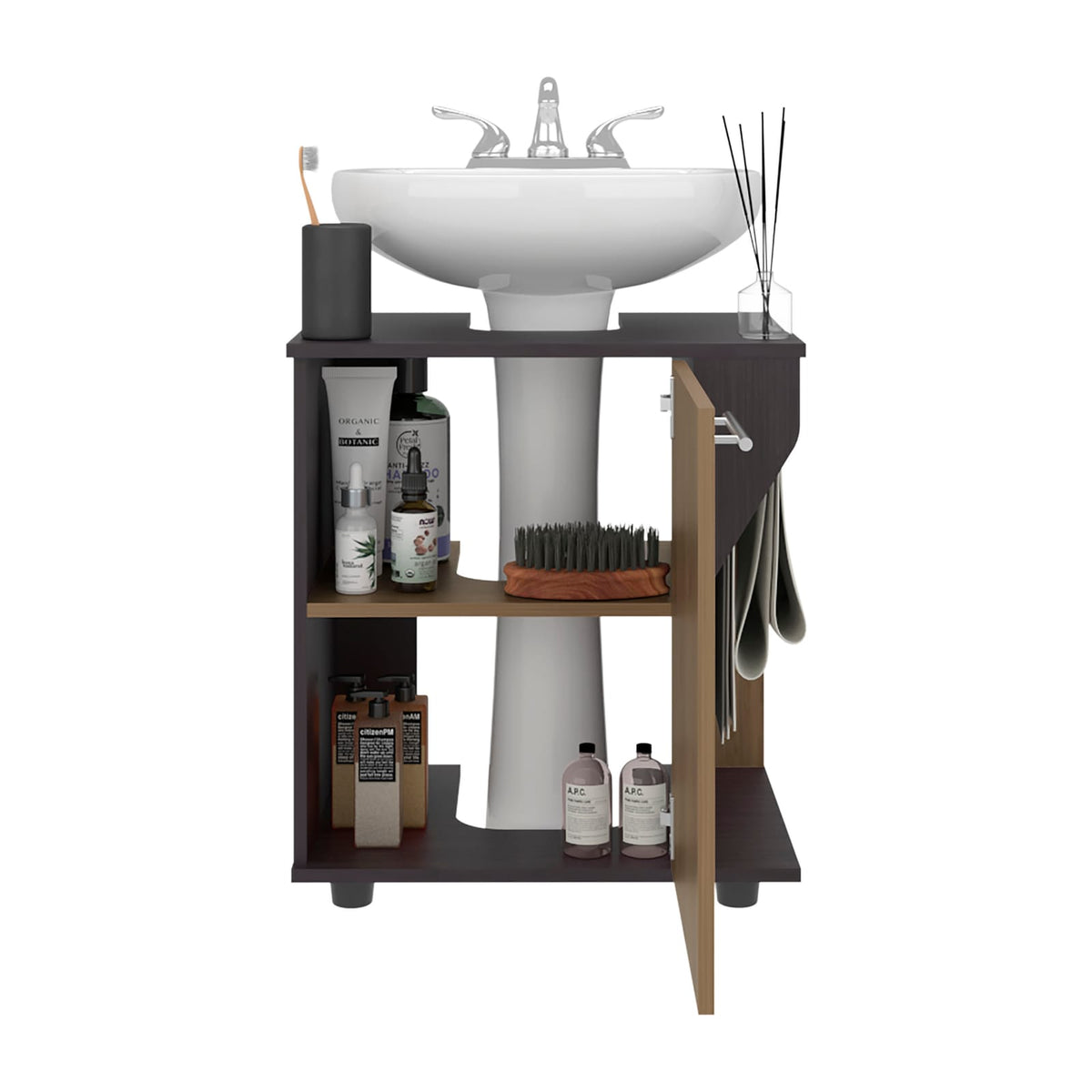 Natural Black Bathroom Vanity with Storage