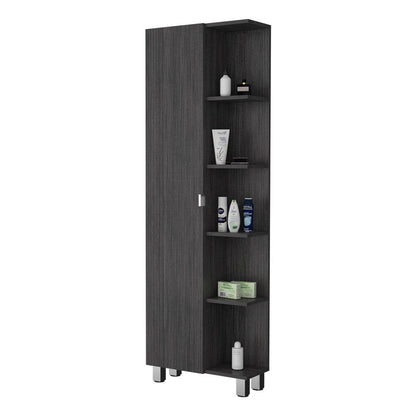 Los Angeles Linen Cabinet - 5 Shelves, Smoke Gray