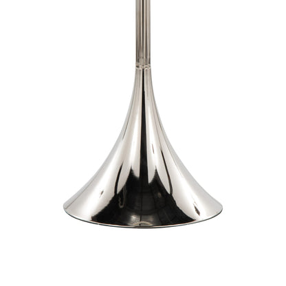 Set of 2 Metal Floor Lamps - Clear Crystal & Linen Shade