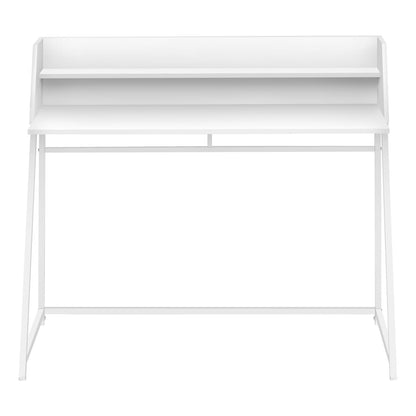 White Particle Board Computer Desk with Hutch for Home Office