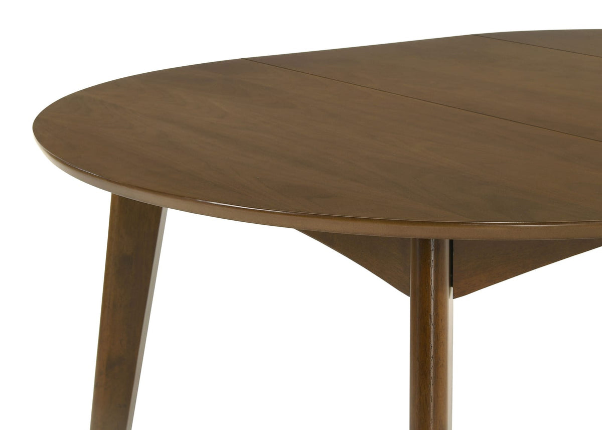Oval Dark Walnut Dining Table with Chairs - 5 Piece Set for Dining Room