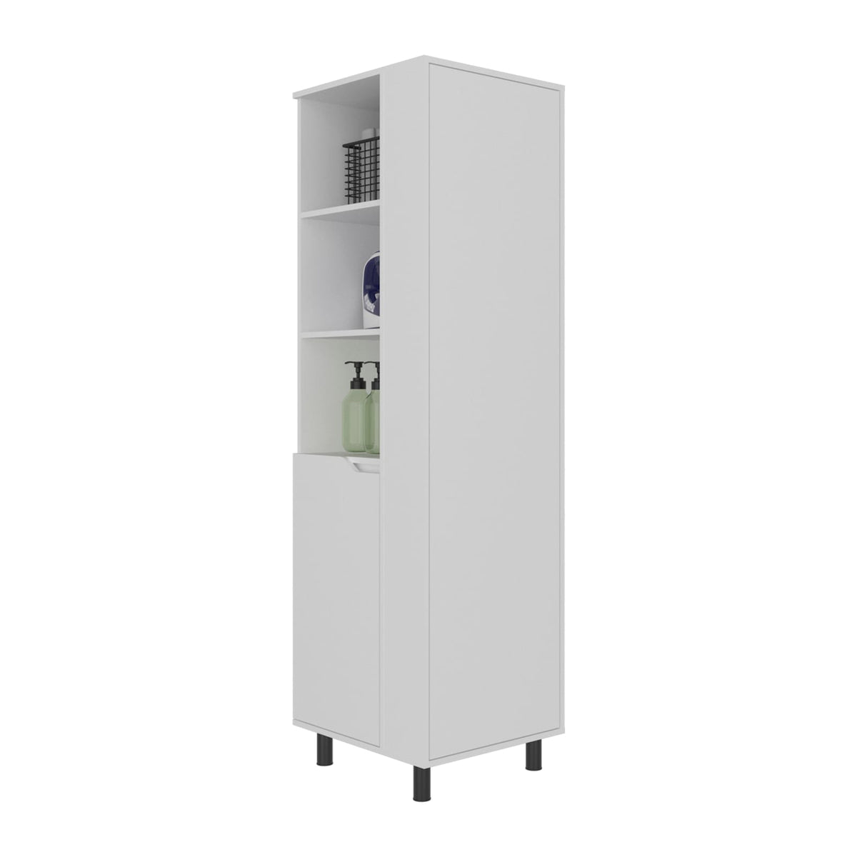 Living Room White Engineered Wood Storage Cabinet with Drawer for Bedroom