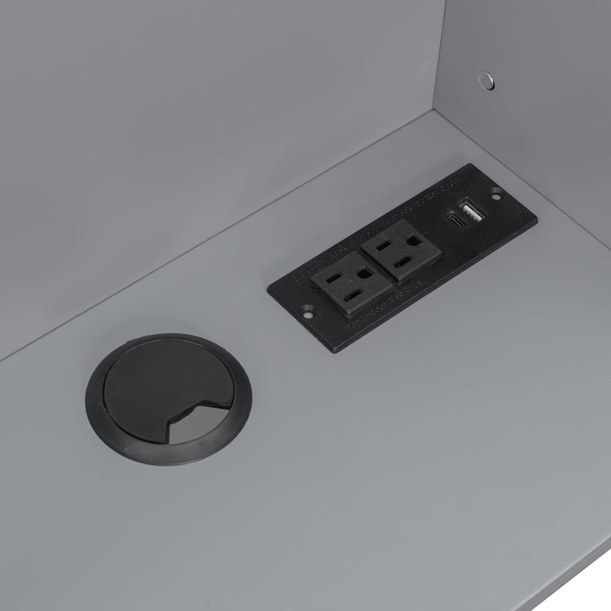 Full Bunk Bed with LED Lights & USB Ports - Gray for Bedroom