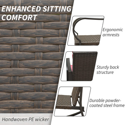 Red Metal Patio Rocking Seating Group - 2 Person Set
