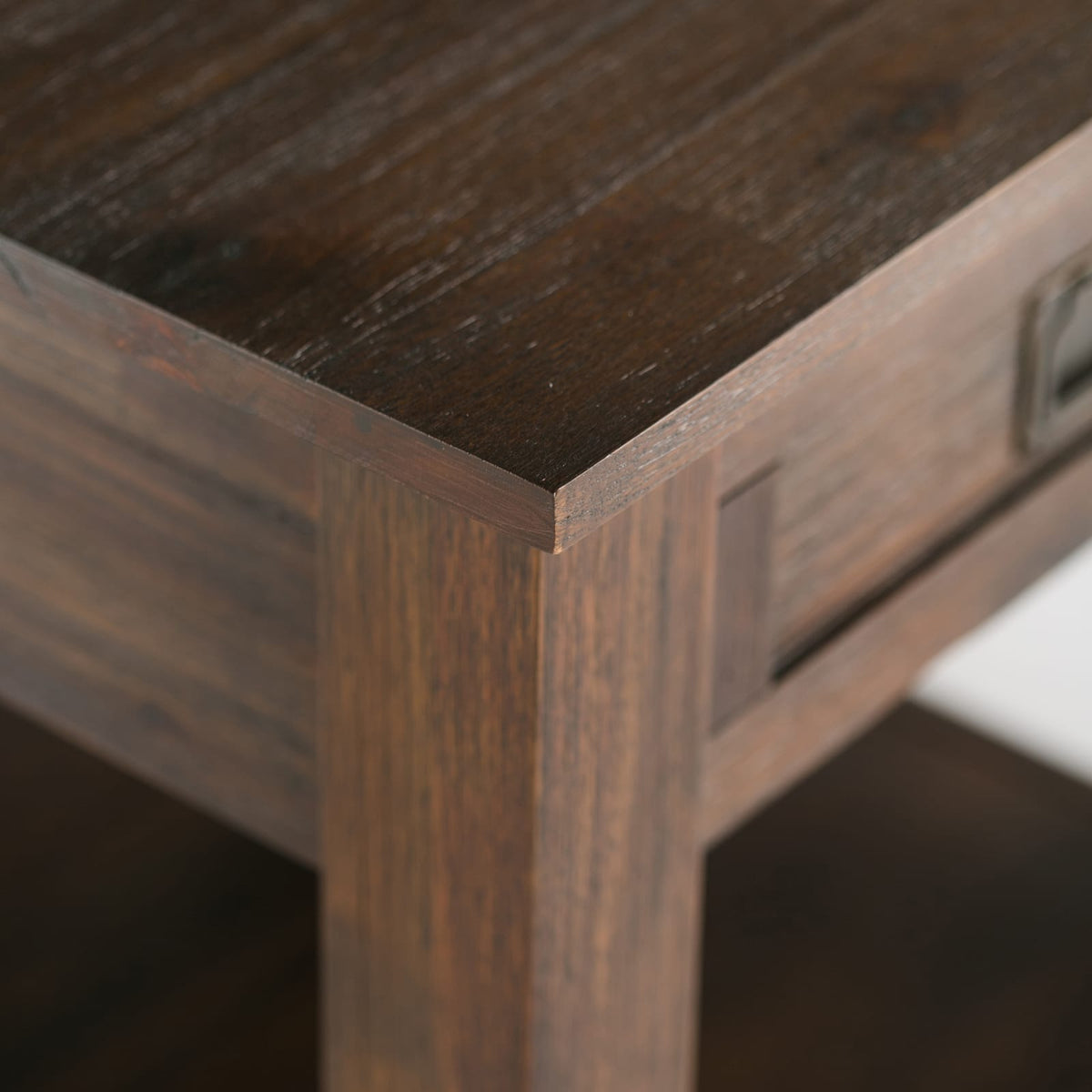 Dark Brown End Table - 22" Square Wood Table