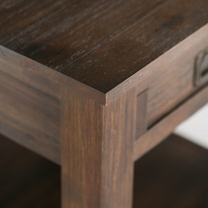 Dark Brown End Table - 22" Square Wood Table