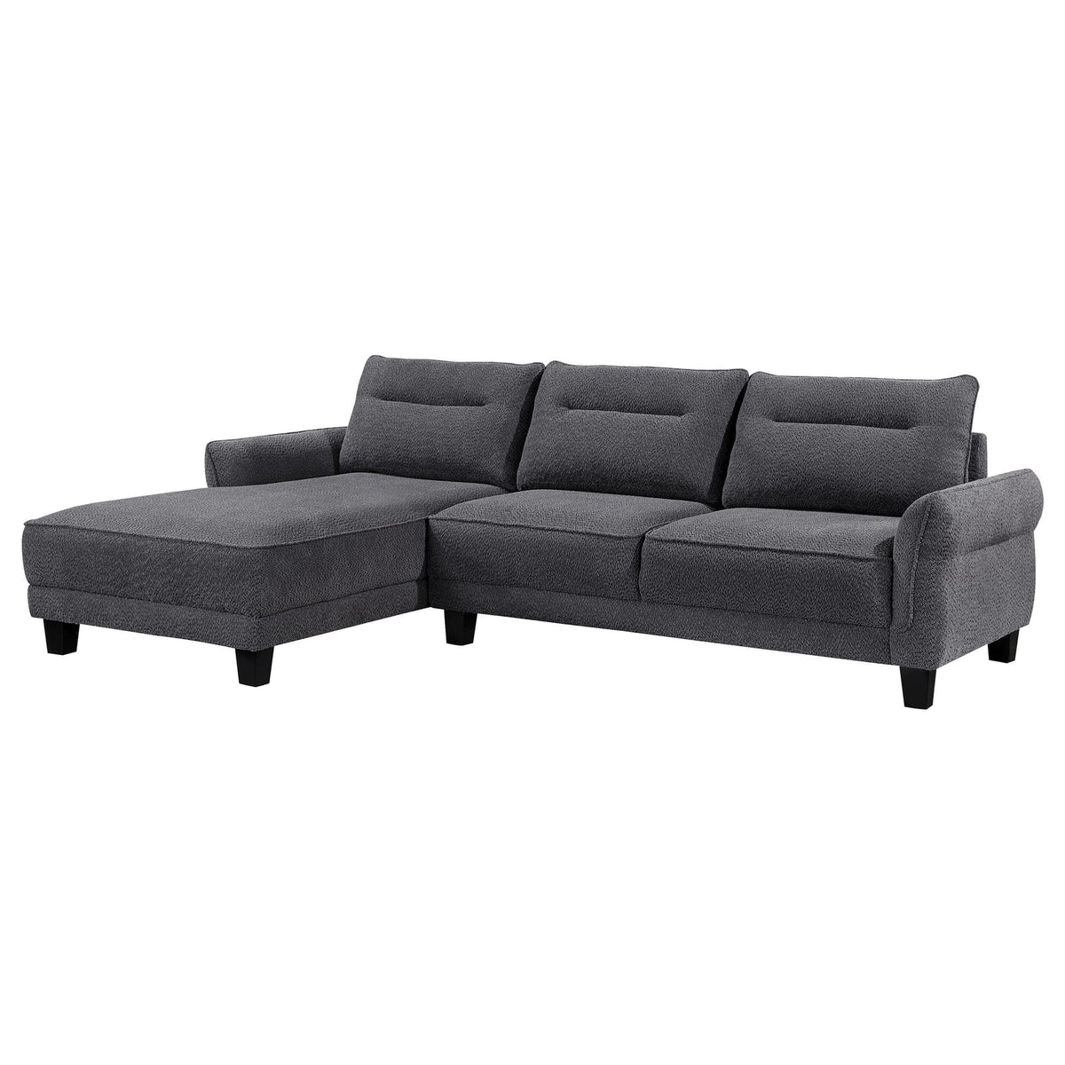 Verona Grey Loose Back Sectional Sofa - L-Shaped, 4 Seats