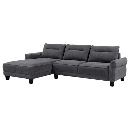 Verona Grey Loose Back Sectional Sofa - L-Shaped, 4 Seats