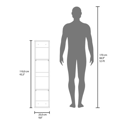 White Bathroom Cabinet - 2 Doors, 4 Shelves
